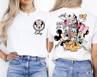 Custom Mickey and Friends Signatures Shirt, Magical Shirt, Disney Characters Tee,Disney Mouse Head Tee,Mickey & Co Gift, Disneyland Trip Tee