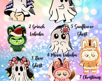 Naughty Ghost to Labubu 3D Printed Straw Toppers * 6 Options to Choose From*