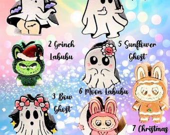 Naughty Ghost to Labubu 3D Printed Straw Toppers * 6 Options to Choose From*