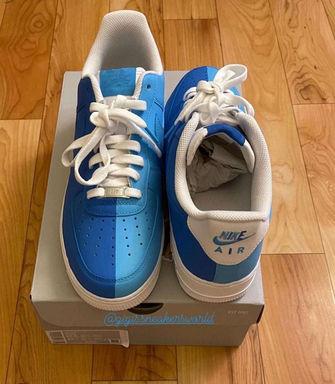 Half Blue Customs Af1 100% Authentic - Etsy