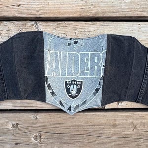Las Vegas Raiders Reworked Tie Back Game Day Corset Top