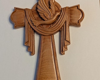 Cross with Shroud of Turin and Dove