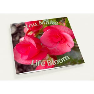 Blooming Sentiments : lot de 10 cartes de voeux roses bégonia | « Vous faites fleurir la vie » | Élégance artisanale