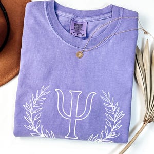 Komfort Farben 1717 Psych Psi Symbol Shirt Griechische Biologie Studenten Tee Therapeut Geschenk Mentale Gesundheit T-Shirt