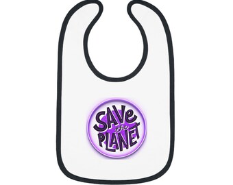 SAVE THE PLANET Baby Contrast Trim Jersey Bib