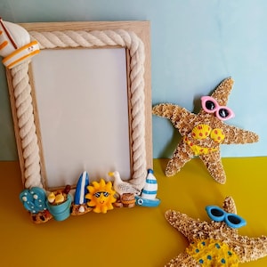 Beach Theme Picture Frame Tropical Gift for Beach Lover Summer Housewarming Gift Coastal Design Photo Frame Gift