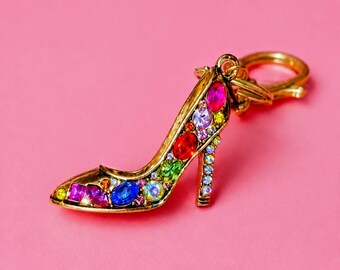 Juvelbesatt stilettonyckelring: Statement-väska, accessoarer