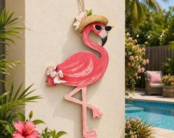 Flamingo dörrhängare: Sommarkustrumsinredning