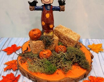 Mini fågelskrämma: Halloween bordsdekoration