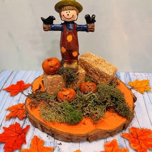 Scarecrow Table Decor Autumn Scene Decoration Thanksgiving Mantle Decor