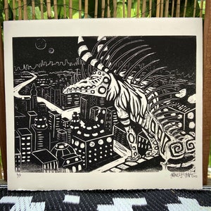 EDIÇÃO LIMITADA 13 x 11 Linogravura - Lookin - #3 de 7