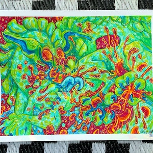 OOAK ORIGINAL ART - sinaasappelschijfje - 14 x 11 afbeelding