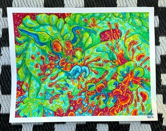 OOAK ORIGINAL ART - sinaasappelschijfje - 14 x 11 afbeelding