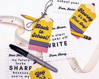 First Day of School Gift Tag, Back to School Gifts for Teachers, Student Gift Tags, Printable Teacher Gift Tag, EDITABLE TEMPLATE