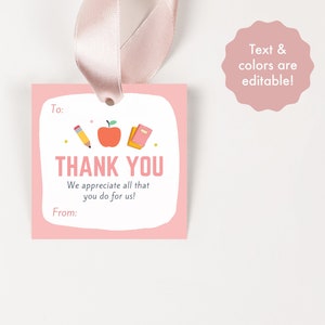 Teacher Appreciation Gift Tag, Teacher Appreciation Printable, Teacher Tags, Teacher Thank You, Teacher Thank You Card Printable