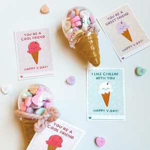Kinder Valentinstag Karten, Eis Valentinstag Karte, Schule Valentinstag Geschenk, Valentinstag Geschenk für Kinder, sofort Download