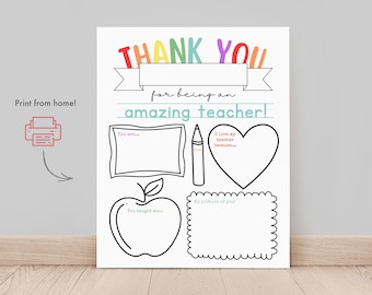 Thank You Teacher Printable, Teacher Appreciation Gift, End Of The School Year, Student Teacher Gift, Speech Teacher, Daycare Gift, Teaching