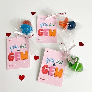 Classroom Valentine Printable, Candy Valentine Card, Kids Valentines, You're a Gem Valentine, School Valentines Day, Instant Download