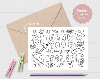 Teacher Thank You Card Printable, Teacher Appreciation Gifts, End of Year Teacher Card, Teacher Gifts Personalized, Instant Download