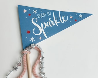 Fourth of July Printables, 4th of July Pennant Banner, Party Wand, Independence Day Decor, 4th of July Party Pennant, Instant Download