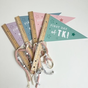 First Day of TK Pennant Instant Download, First Day Printable School Sign, Back to School Props, Transitional Kindergarten First Day Sign