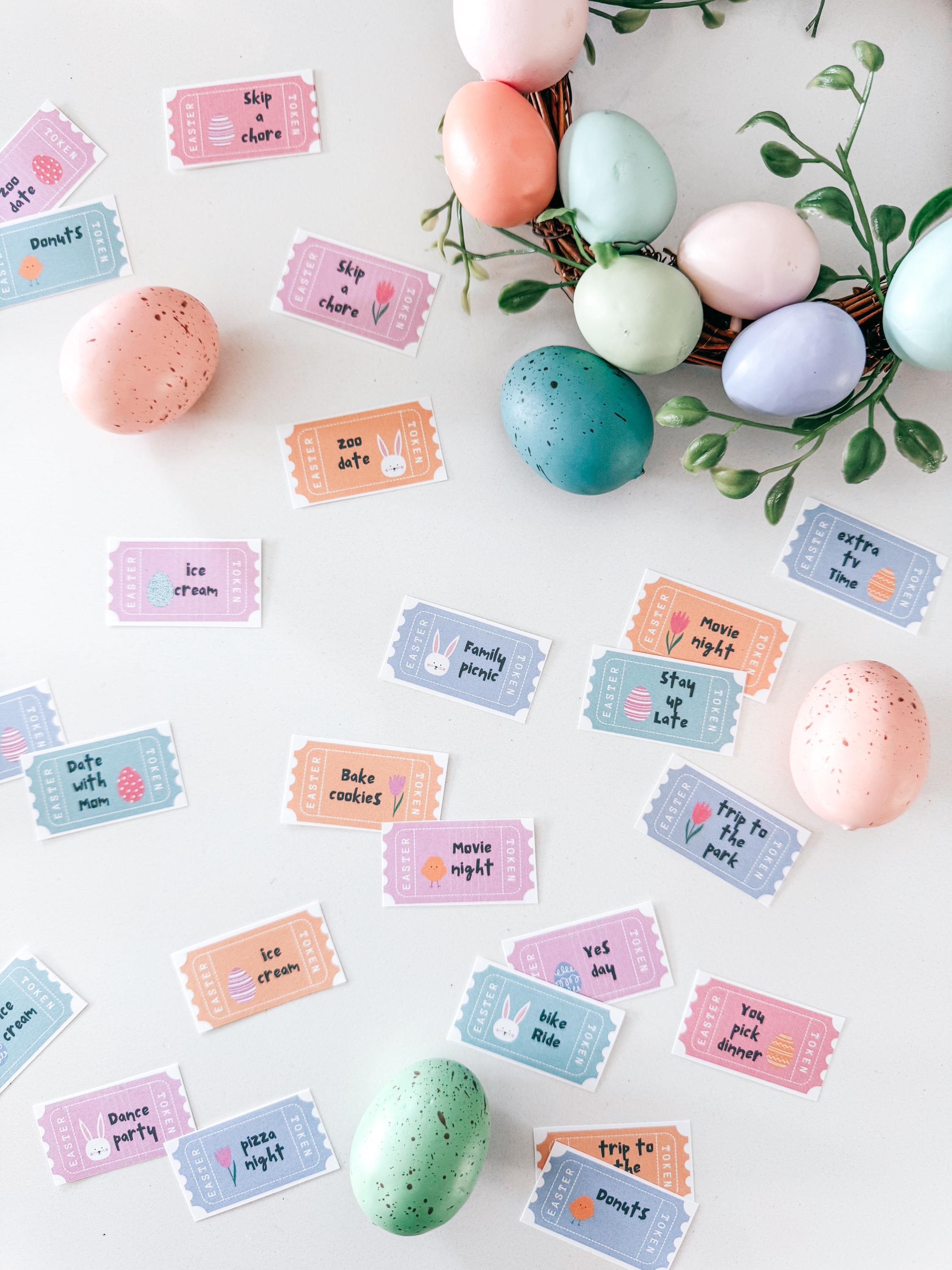 Easter Egg Tokens, Non Candy Easter Egg Stuffers, Easter Ideas For Kids, Personalized Easter Gifts, Egg Hunt Ideas, Instant Download