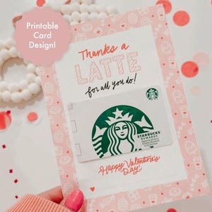 Valentinstag Lehrer Geschenk Kartenhalter, Kaffee Geschenke für Frauen, Gutschein bedruckbar, Dankeschön Geschenk, Schule Valentinstag Karten, Digital