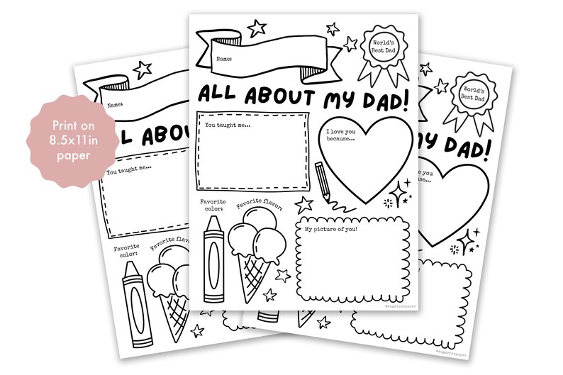 Fathers Day Gift From Kids, Fathers Day Printable Download, All About ...