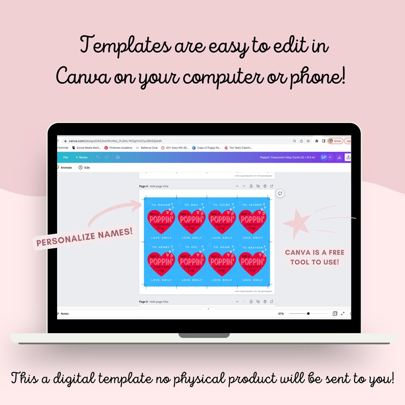 Classroom Valentine Cards Printable Valentine Kids Valentine Etsy Classroom Valentine Cards Printable Valentine Kids Valentine Etsy