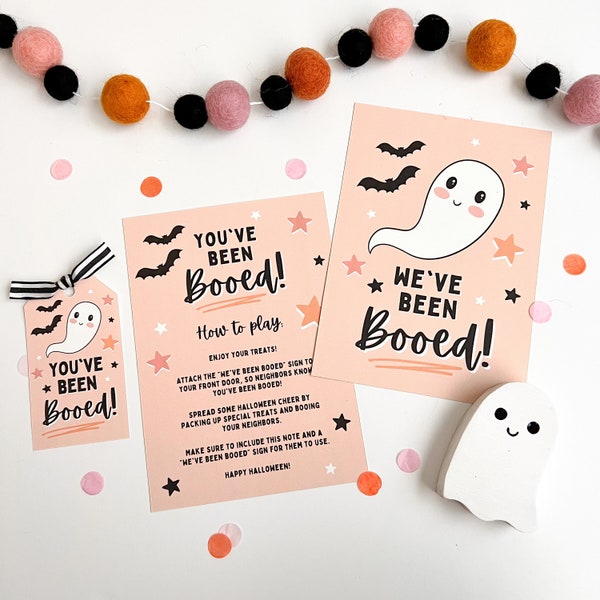 You've Been Booed Printable, Halloween Tags Printable, You've Been Booed Tag, Boo Kit, Trick or Treat Tags, Booed Sign, Instant Download