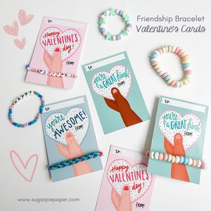 Freundschaft Armband Valentinstag zum Ausdrucken, Armband Valentinstag für Kinder, Valentinstag ohne Süßigkeiten, Valentinstag Karten in der Schule, Valentinstag
