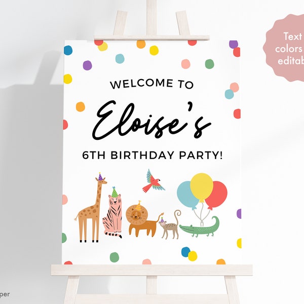 Party Animal Birthday Banner,Party Animal Birthday Decor,Kids Birthday Sign,Animal Birthday Party,Kids Birthday Banner,Birthday Welcome Sign