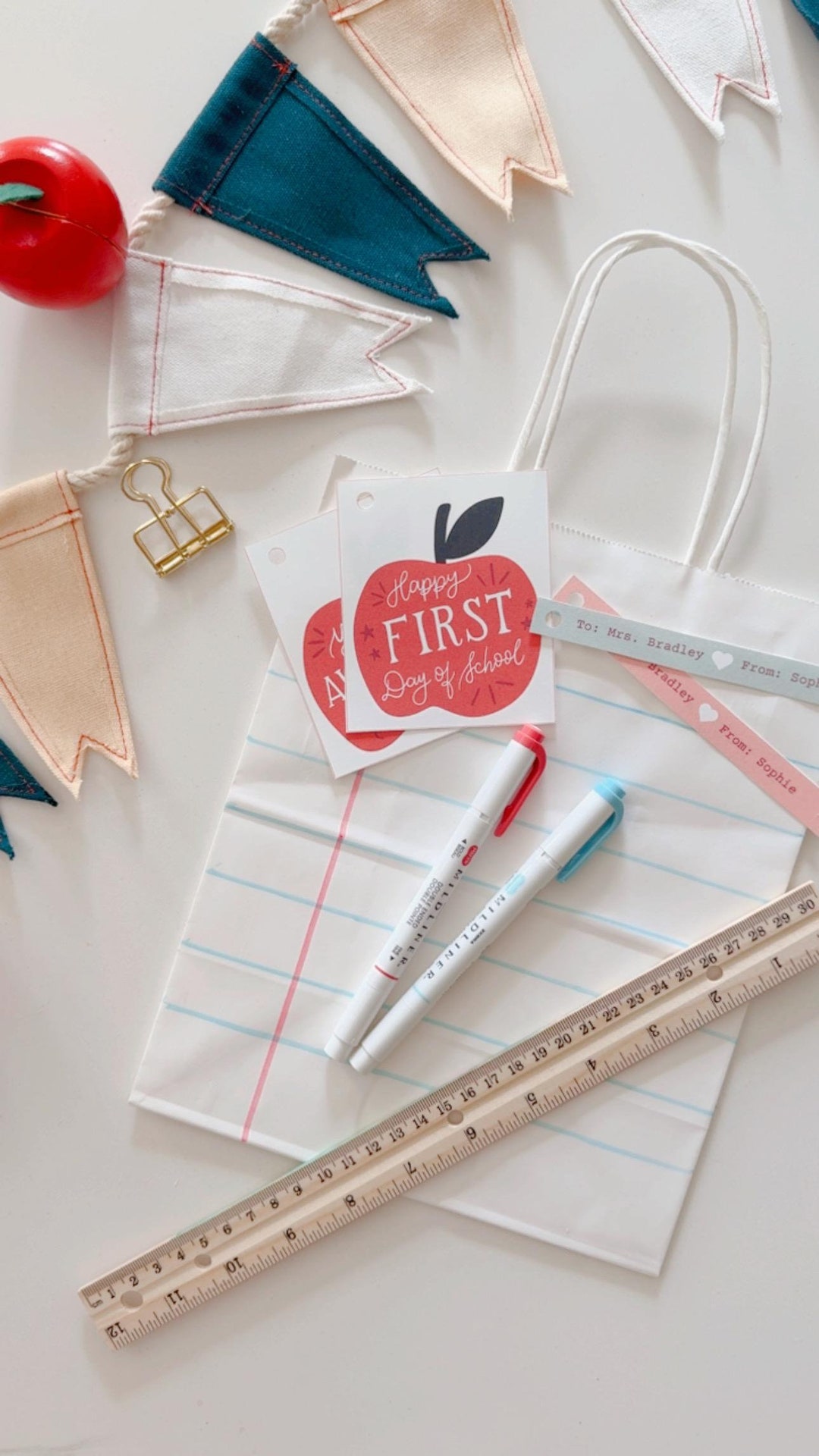 First Day of School Teacher Gift Tag, Printable Back to School Gift Tag ...