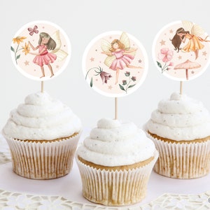 Fairy Cupcake Toppers, Fairy Birthday Party, Fairy Garden Birthday Party,Cupcake Toppers Birthday,Cupcake Toppers Template,Fairy Party Decor