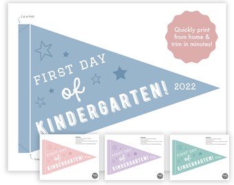 1st Day of Kindergarten Flag - Etsy