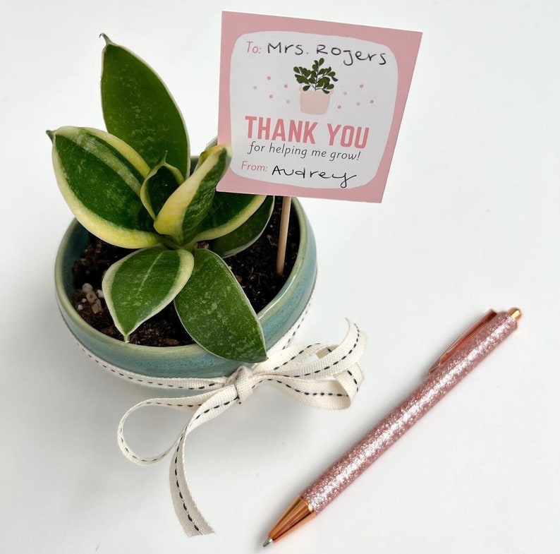 Teacher Appreciation Thank You For Helping me Grow Printable Gift Tag