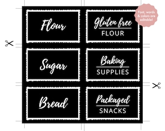 Kitchen Organization Labels, Pantry Labels Editable, Modern Farmhouse Labels, Printable Organization Labels, Personalized Pantry Labels