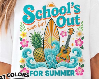 Camiseta Retro School's Out for Summer Comfort Colors®, Feliz último día de clases, camiseta de vacaciones de verano para maestros