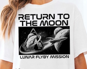 Camiseta de la misión Artemis II, camiseta "Regreso a la Luna 2026", camiseta retro con estampado de astronauta, regalo para amantes de la astronomía.