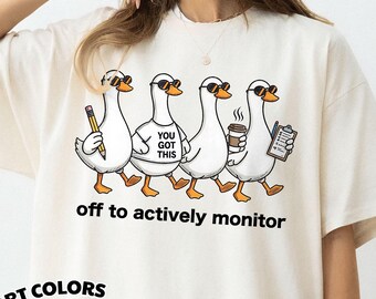 Camiseta Comfort Colors® Test Day Goose, Camiseta You Got This Teacher, Off To Actively Monitor, Camiseta de humor sobre exámenes escolares, Regalo de regreso a clases
