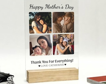 Regalos fotográficos personalizados para el Día de la Madre, placa acrílica fotográfica personalizada, collage de fotos, marco personalizado, recuerdo fotográfico para mamá.