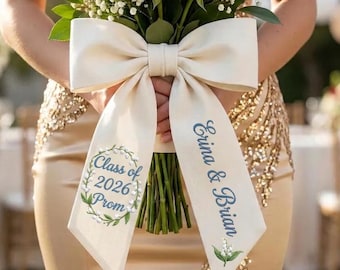 Banda personalizada para ramo de graduación, promoción de 2026, banda con cinta bordada, regalo personalizado para ella.