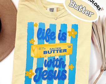 Camiseta "La vida es mejor con Jesús", camiseta cristiana, camiseta de fe, camiseta bonita para la iglesia, camiseta religiosa, camiseta de fe para el verano