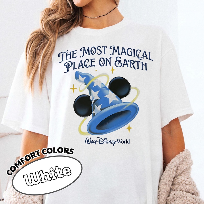 Retro Disney Walt Disney World Shirt, The Most Magical Place On Earth Tee, Magic Kingdom Park, Disneyworld Tee, Disneyland Matching Trip Tee image 4