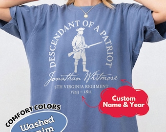 250th USA Anniversary, Comfort Colors® Descendant of a Patriot Shirt, 4 0f July Independence Day, 1776–2026 Historic American Heritage Gift
