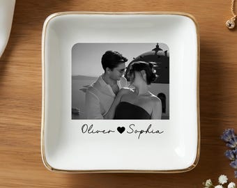 Plato para anillos personalizado con foto de mejores amigas, regalo de boda, plato para joyas personalizado, regalo de cumpleaños para tu alma gemela, regalos para mejores amigas