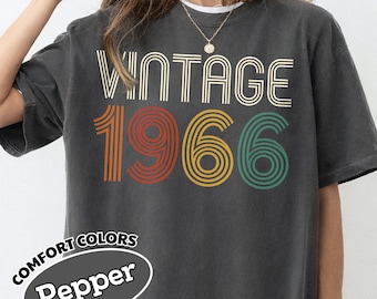 Camiseta de 60 cumpleaños, camiseta vintage de 1966, regalo de 60 cumpleaños para mujer, regalo de 60 cumpleaños para hombre, 60 cumpleaños para mujer, 60 cumpleaños para amigo