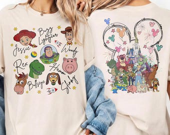 Camiseta de Disney Toy Story, camiseta con la firma de Woody, Jessie y Buzz Lightyear (Publicación personalizada)