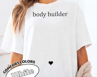 Camiseta de maternidad Comfort Colors® Body Builder, camiseta divertida para embarazadas, camiseta para anunciar el embarazo, camiseta para futura mamá