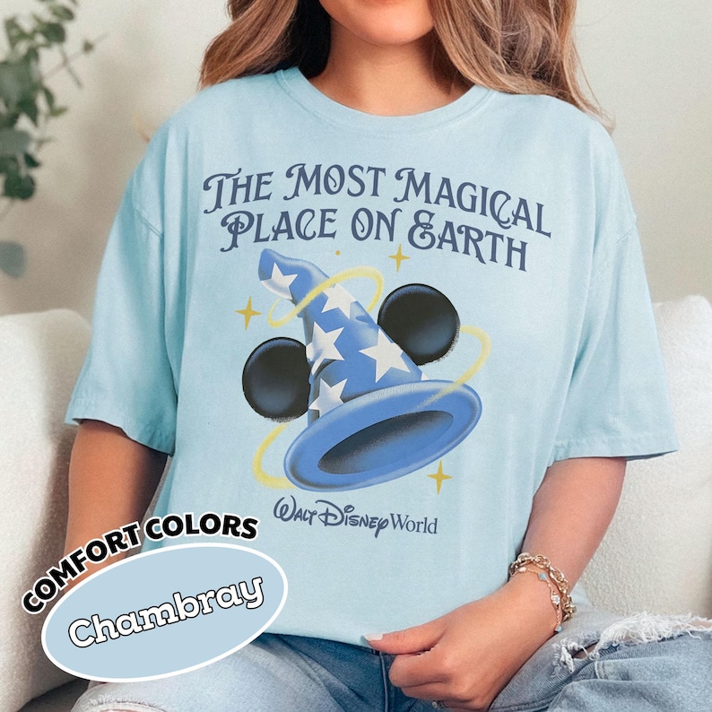 disney magic tee, sorcerer hat shirt, mickey ears t shirt, disney trip shirt, magic kingdom tee, disney parks shirt, disneyworld shirt, disney vacation tee, disneyland shirt, most magical place, walt disney world, wdw shirt, comfort colors shirt